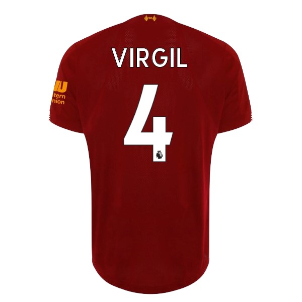Camiseta Liverpool NO.4 Virgil 1ª 2019/20 Rojo